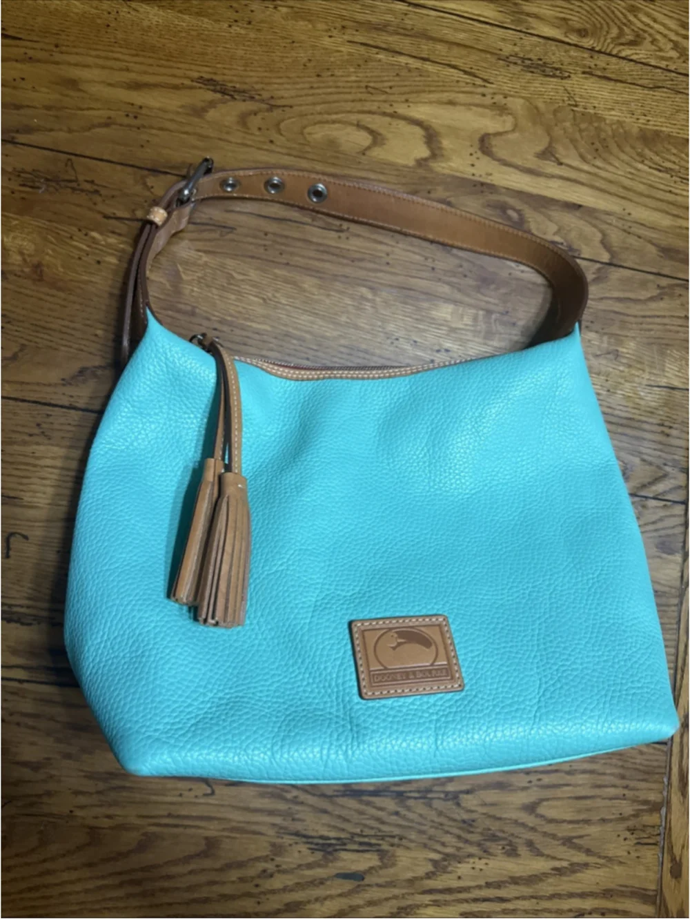 Dooney & Bourke Pebble Grain Paige Sac Hobo Bag in Carribean Green